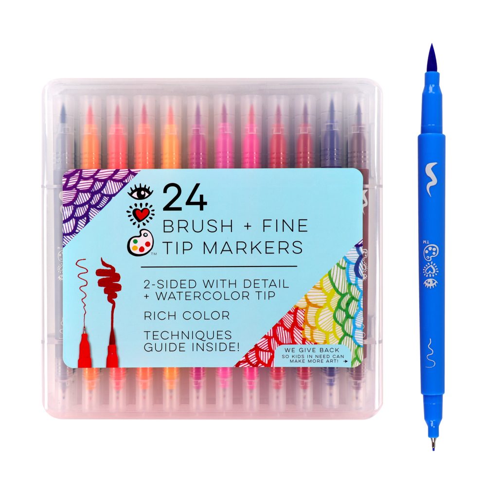 iHeart Art - 12 Brush Tip & Fine Tip Markers